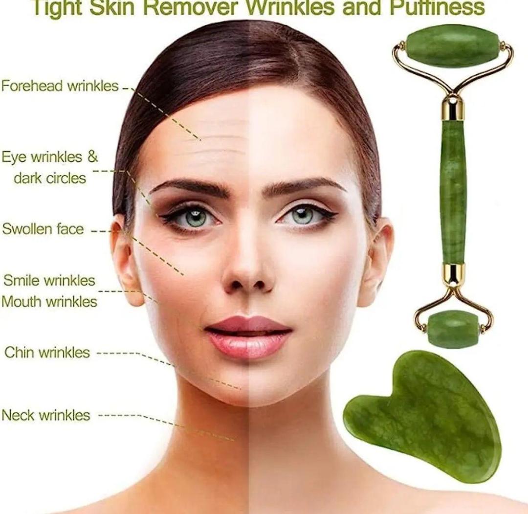 Waterproof Jade Roller & Gua Sha Set – Lymphatic Drainage & Anti-Aging